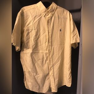 Polo Ralph Lauren Blake Yellow Two Ply Cotton Short Sleeve Button Shirt Men’s Xl